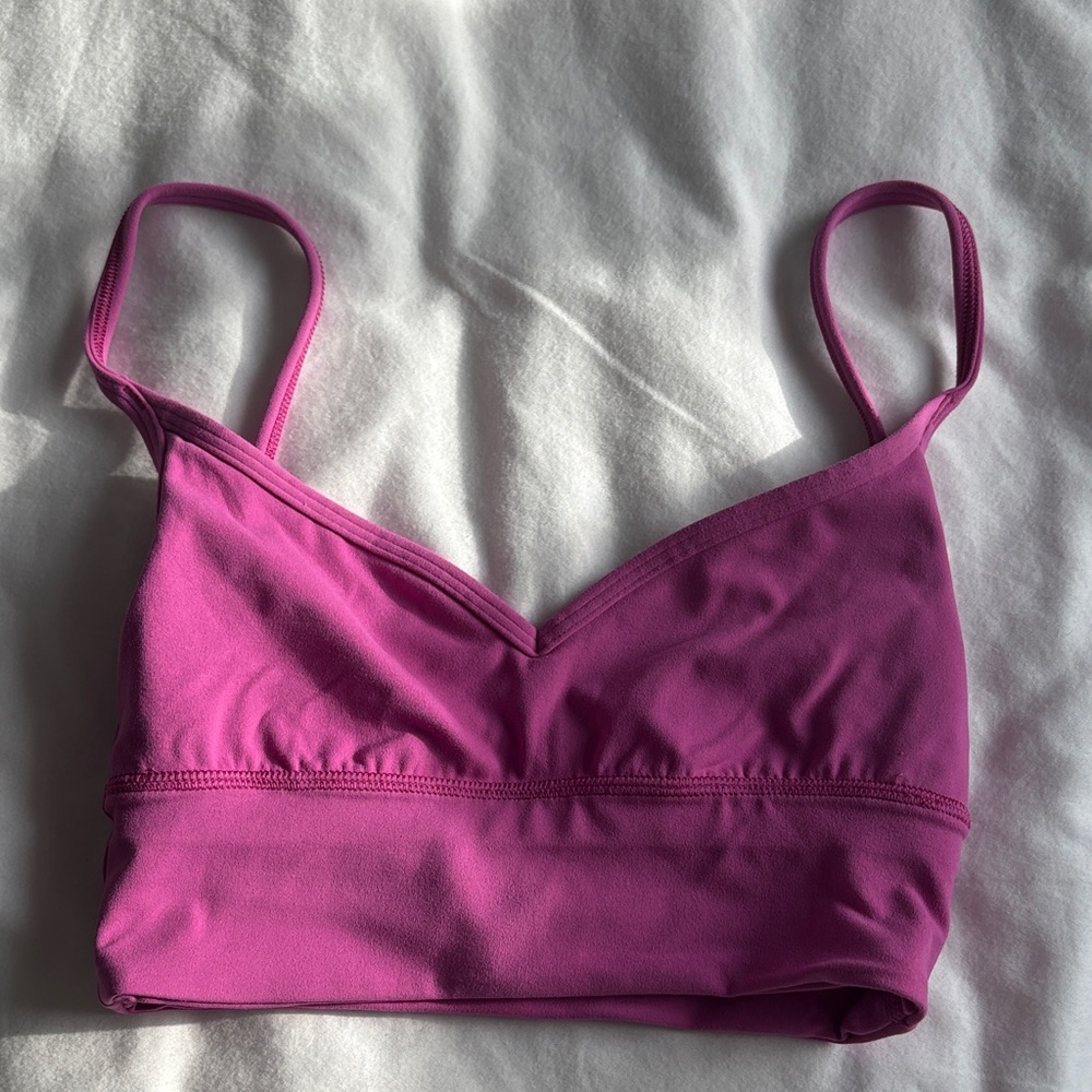 lululemon athletica Pink Purple Strappy Light Support Sports Bra